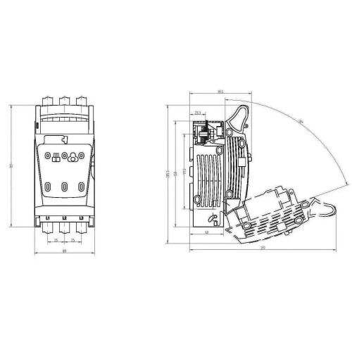 Seccionador bajo carga para fusibles NH000 3 Polos 160A - 2