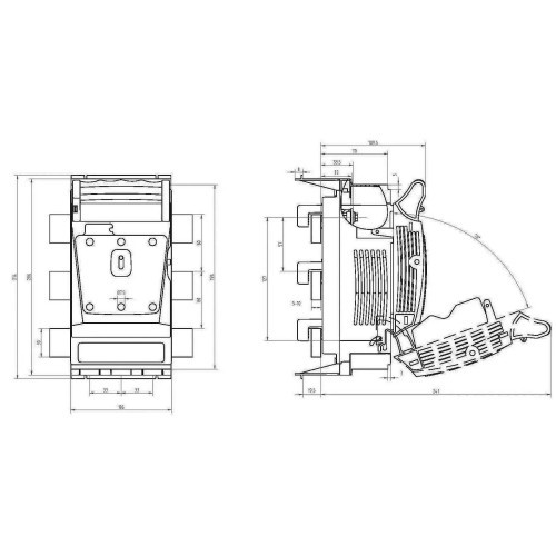 Seccionador para fusibles NH00 3 Polos 160A fijación por pletina - 2