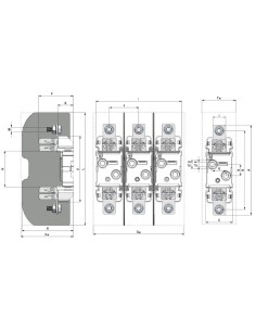 Bases Portafusibles NH0 1 Polo 160A 690V conexión tornillo - 1 2