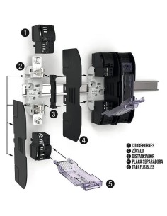 Bases Portafusibles NH00 3 Polos 160A 690/800V IP20 - 2 2