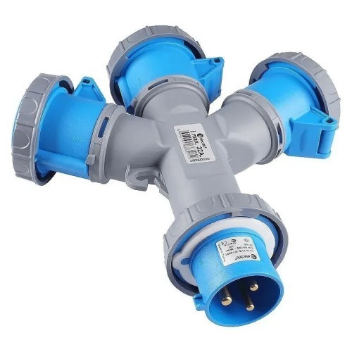 Adaptador múltiple 3 salidas con entrada clavija 2P+T 32A 230V IP67 - 2