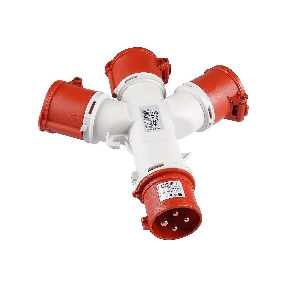 CLAVIJA MURAL Presa Industriale 32A 3PT 380-415V IP44 Grigia
