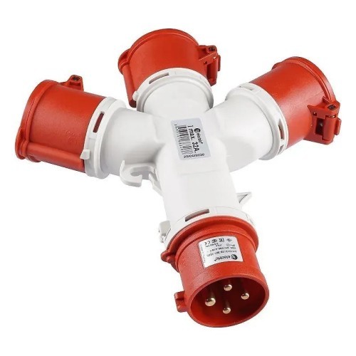 Adaptador 3 salidas con entrada clavija 3P+N+T 16A 415V IP44 - 1