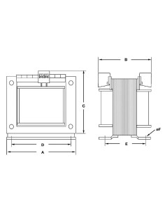 Transformadores monofásicos de mando TR21 40-320VA 12-24V - 1 2