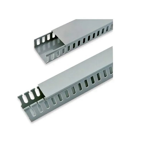 Canaleta Ranurada 60x25 mm gris (tira de 2 metros) - 1