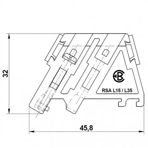 Tope sujeción Torsa 35 de 2,5-16 mm2 - 2 Tope sujeción Torsa 35 de 2,5-16 mm2 - 2