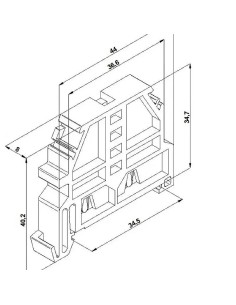 Tope sujeción Torsa 35 de 2,5-16 mm2 sin tornillo - 1 2