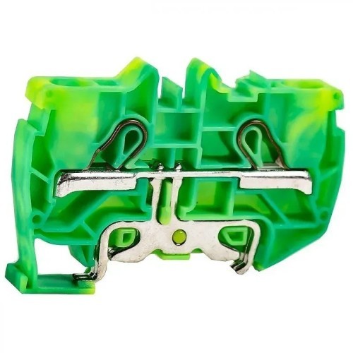 Bornes de conexión por resorte amarillo/verde de 10mm2 - 5