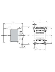Transformador monofásico de mando y separación de circuitos TR28 24-48V 25-40VA IP20 - 5 2