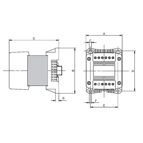 Transformador monofásico de mando y separación de circuitos TR28 115-230V 25-40VA IP20 - 6