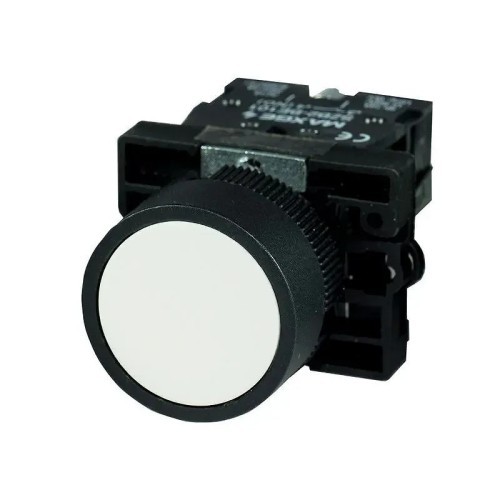 Pulsador blanco rasante con retorno 1 NA IP20 Ø22mm - 1