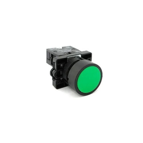 Pulsador verde rasante con retorno 1 NA IP20 Ø22mm - 1 Pulsador verde rasante con retorno 1 NA IP20 Ø22mm - 1