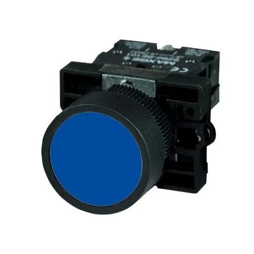 Pulsador azul rasante con retorno 1 NA IP20 Ø22mm - 2