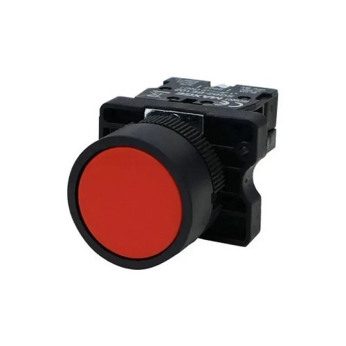 Pulsador rojo rasante con retorno 1 NC IP20 Ø22mm - 1