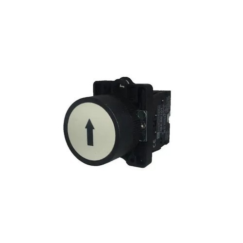 Pulsador blanco (con inscripción "↑") con retorno 1 NA Ø22mm - 3