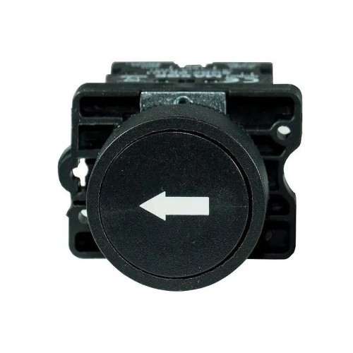 Pulsador negro (con inscripción "↑") con retorno 1 NA Ø22mm - 4