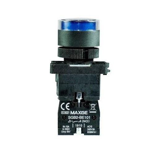 Pulsador luminoso azul 1 NA 230V Ø22mm - 2
