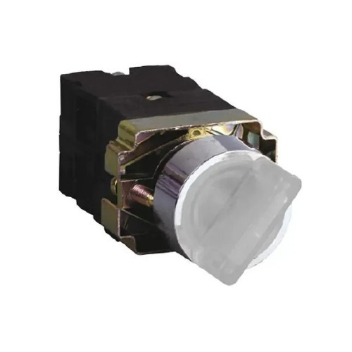 Selector plástico luminoso blanco 2 posiciones 12 ~ 400V 1NA+1NC - 2