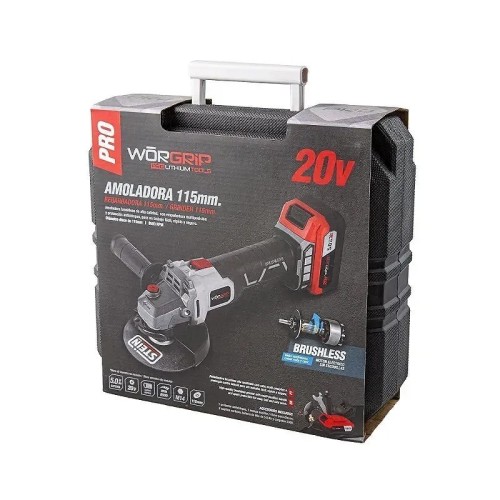 Amoladora 115MM 20V 5.0 AH BRUSHLESS WORGRIP - 3