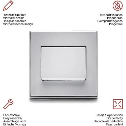 Conmutador blanco de superficie 10A 250V Famatel 5002-B - 2 Conmutador blanco de superficie 10A 250V Famatel 5002-B - 2