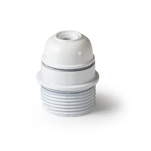 Portalámparas roscado blanco E-27 de Famatel 163B - 1