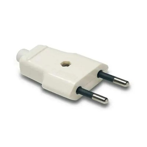 Clavija bipolar blanca 10A 250V con entrada recta Famatel 1001 - 1