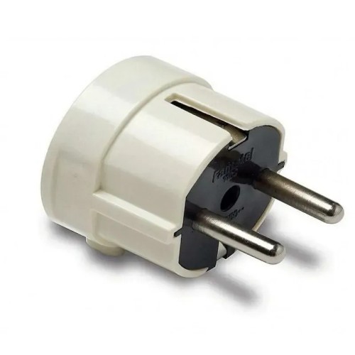 Clavija aérea ø4,8mm Famatel 1102 blanco 16A 250V con TT lateral - 1