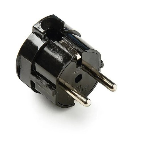 Clavija aérea ø4,8mm Famatel 1102-N negro 16A 250V con TT lateral - 1