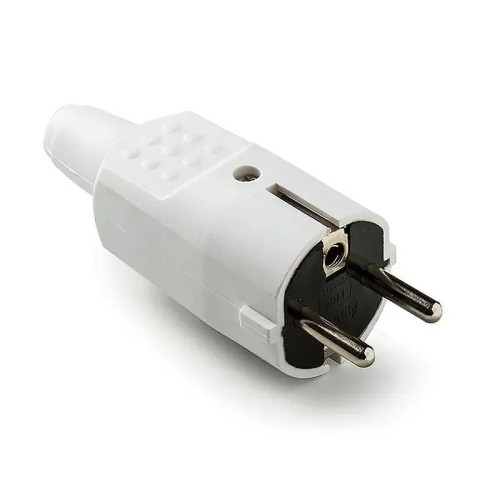Clavija PVC de goma ø4,8mm Famatel 1104B blanco 16A 250V - 2