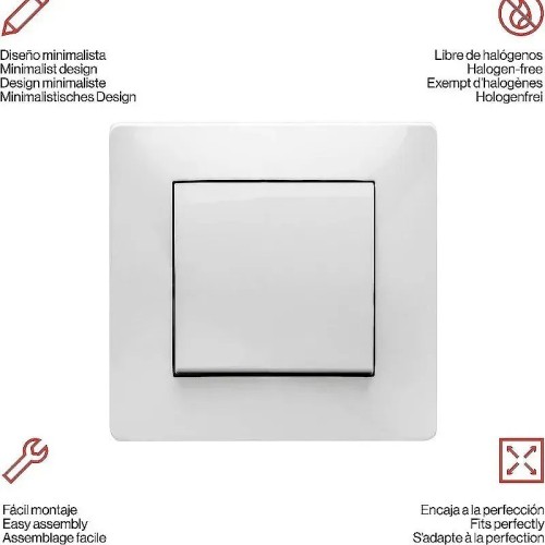 Interruptor Conmutador blanco de empotrar 10A 250V Famatel 9302 - 4