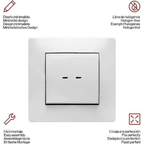 Pulsador luminoso Famatel 9111 empotrado blanco 10A 250V - 7