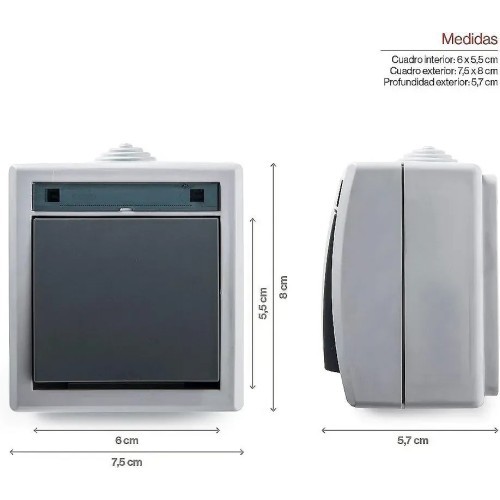 Pulsador de superficie estanco IP55 Famatel 19077 - 2 Pulsador de superficie estanco IP55 Famatel 19077 - 2