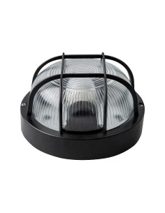 Aplique oval E-27 Matel negro IP44 - 2