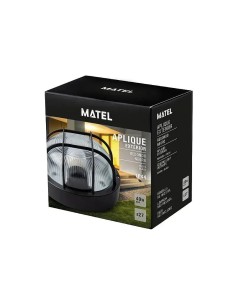 Aplique oval E-27 Matel negro IP44 - 2 2