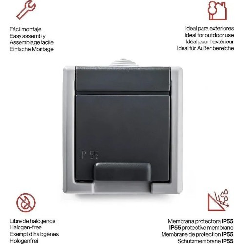 Base de superficie estanco IP54 Famatel 19078 - 8 Base de superficie estanco IP54 Famatel 19078 - 8