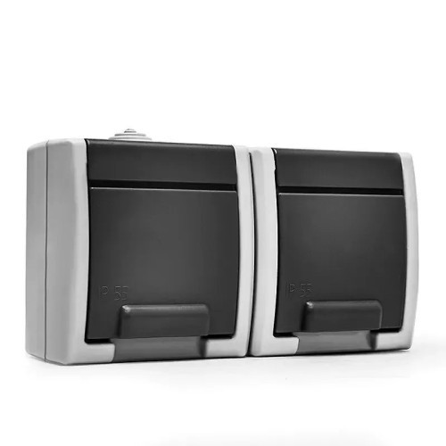 Base doble de superficie estanco IP55 Famatel 19080 - 11 Base doble de superficie estanco IP55 Famatel 19080 - 11