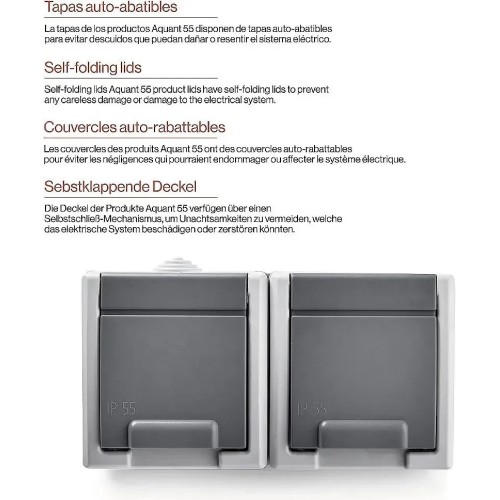 Base doble de superficie estanco IP55 Famatel 19080 - 4