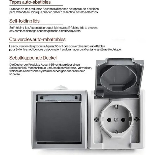 Conmutador + base de superficie estanco IP55 Famatel 19081 - 4