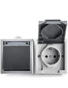 Conmutador + base de superficie estanco IP55 Famatel 19081 - 9 2