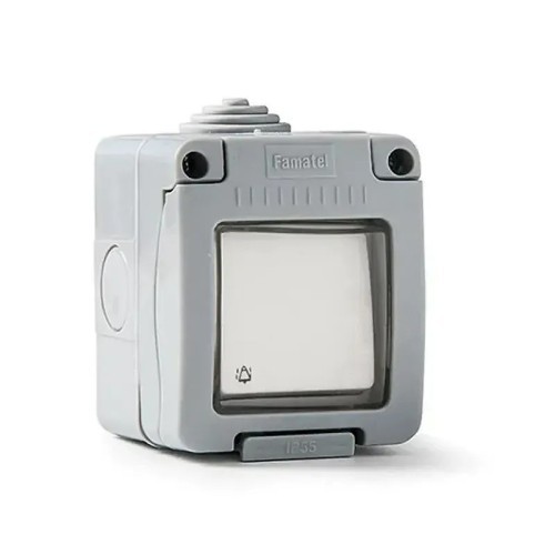 Pulsador timbre superficie estanco IP55 Famatel 19038 - 1 Pulsador timbre superficie estanco IP55 Famatel 19038 - 1