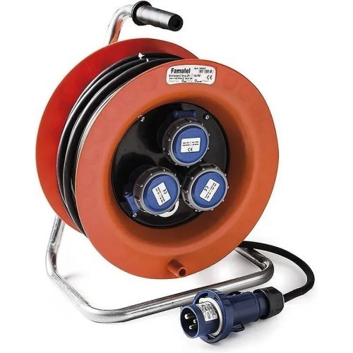 Enrollacable 3 tomas 2P+T 16A 30m Famatel 30002 IP67  - 1 Enrollacable 3 tomas 2P+T 16A 30m Famatel 30002 IP67  - 1