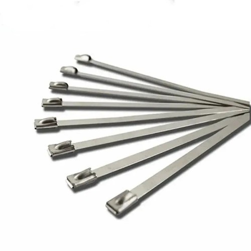 Brida en acero inoxidable 8x840 mm con cierre de bloqueo por bola - 1