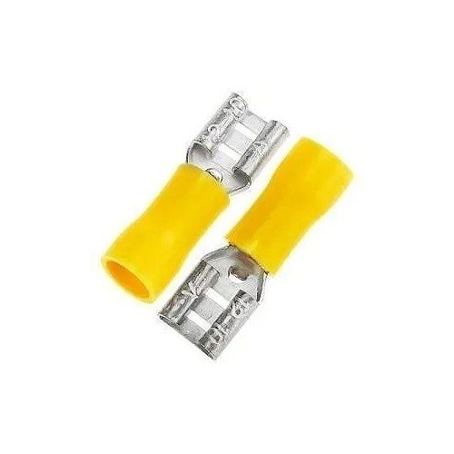 Terminal faston hembra PVC preaislado amarillo 6,3MM - 1