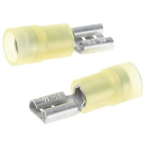 Terminal faston hembra nylon preaislado amarillo 6,3 mm - 1