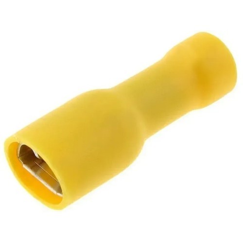 Terminal faston hembra PVC aislado amarillo 6,3 mm - 2