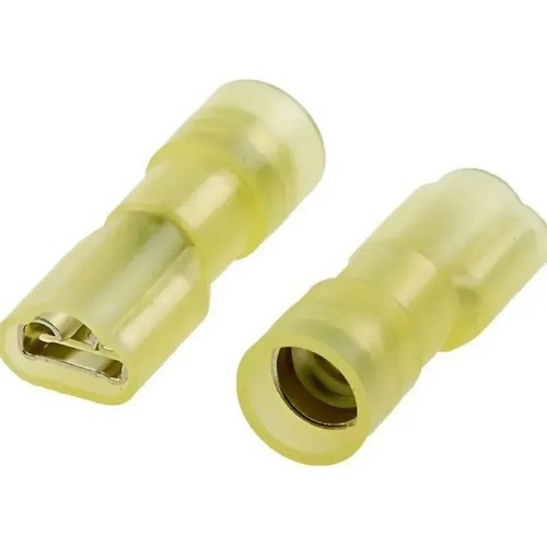 Terminal faston hembra nylon aislado amarillo 6,3 mm - 1