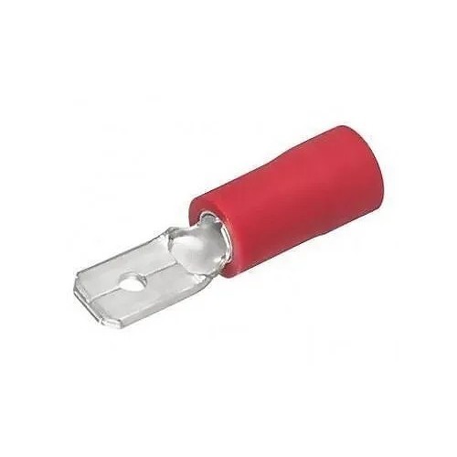 Terminal faston macho PVC preaislado rojo 4,8MM - 1 Terminal faston macho PVC preaislado rojo 4,8MM - 1