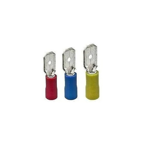 Terminal faston macho PVC preaislado azul 6,3 MM - 2 Terminal faston macho PVC preaislado azul 6,3 MM - 2