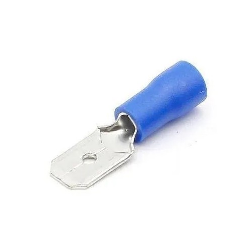 Terminal faston macho PVC preaislado azul 6,3 MM - 1 Terminal faston macho PVC preaislado azul 6,3 MM - 1