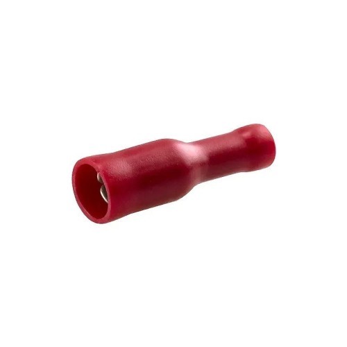 Terminal faston hembra cilíndrico PVC rojo 4MM - 2